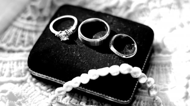Three rings and a necklace