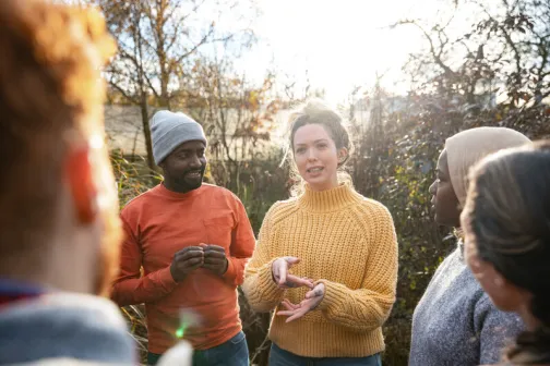 Menschen Besprechung Natur