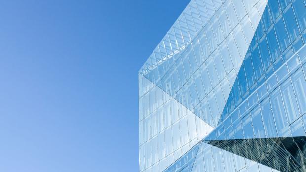 Glass office facade