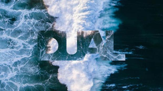 DUAL logo over the ocean
