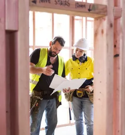Two construction workers