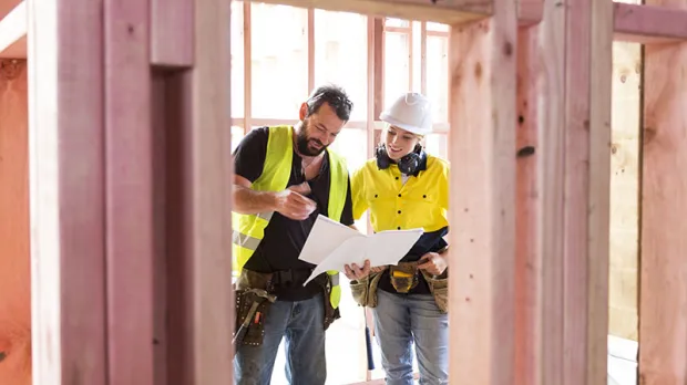 Two construction workers